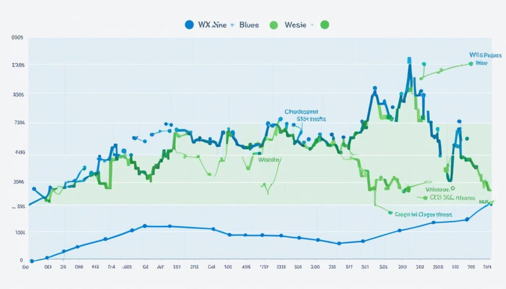 Graph depicting comparative performance of Bluehost and Wix